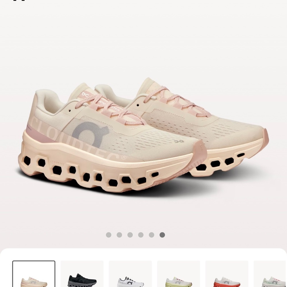 On cloudmonster. Worn once. Color is fawn/moon.